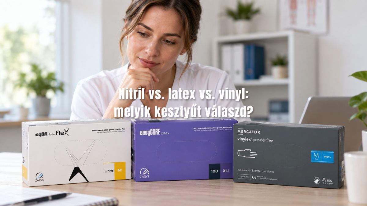 Nitril, latex és vinyl eldobható kesztyűk összehasonlítása különböző felhasználási területekhez